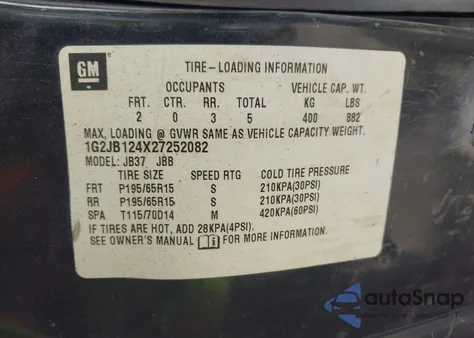 2002 Pontiac Sunfire Se from USA, damaged, VIN 1G2JB124X27252082